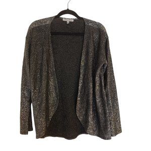 Olivia sky cardigan‎ size Large black metallic shimmer light weight sheer
